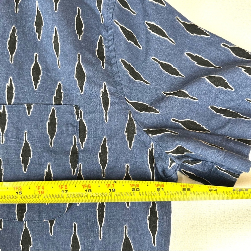 J Crew Linen Blend Leaf Print Button Down‎ Shirt Resort Business Casual - Picture 7 of 8